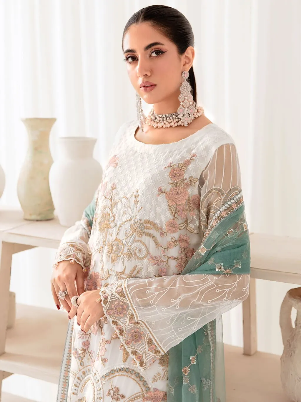 Ramsha Rangoon Vol-10 Luxury Chiffon Unstitched 3Pc Suit D-1005