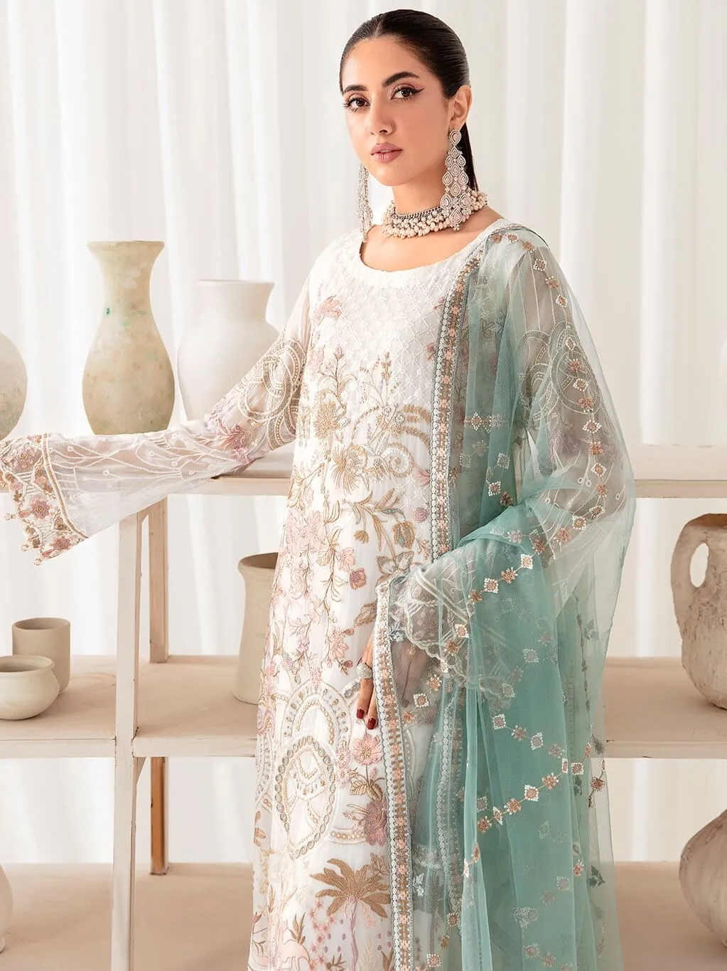 Ramsha Rangoon Vol-10 Luxury Chiffon Unstitched 3Pc Suit D-1005