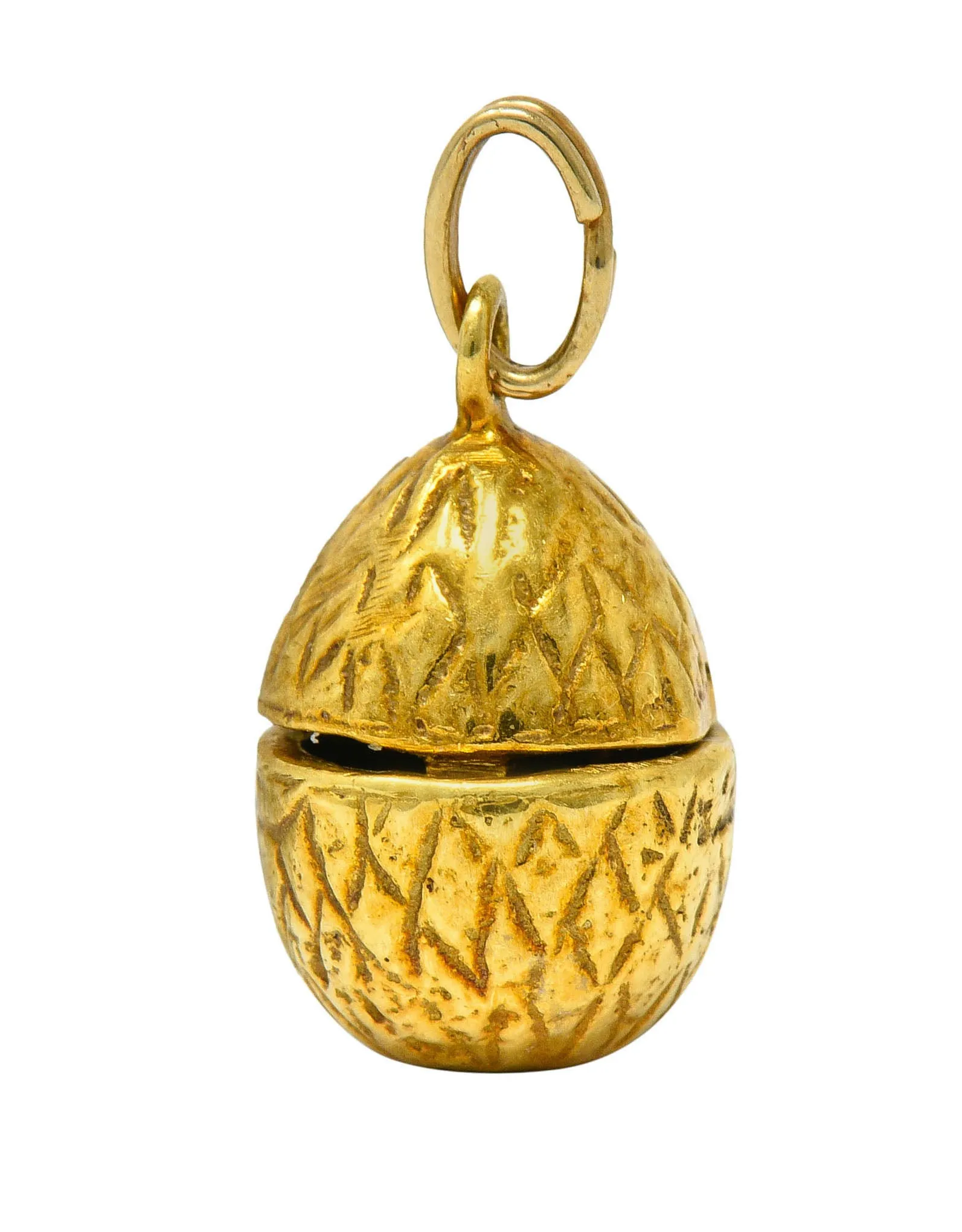 Retro 14 Karat Gold Chick In Egg Charm