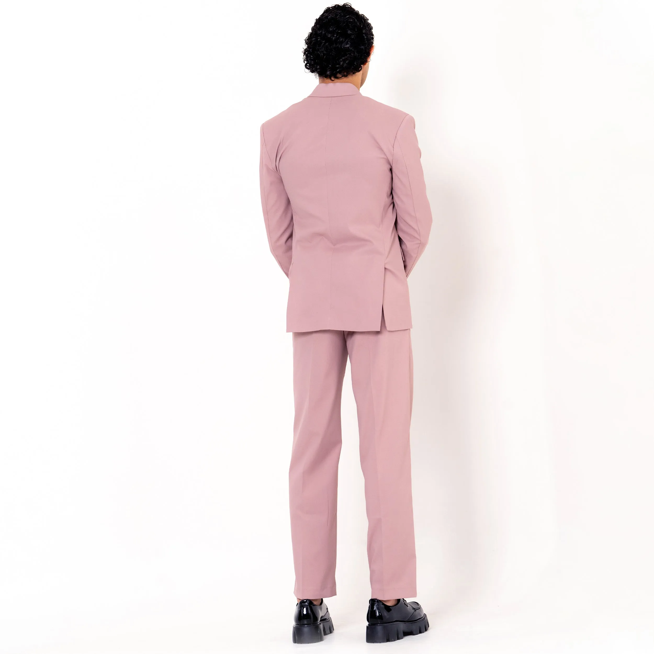 Salmon Pink Loose Fit Suit Men's Suit