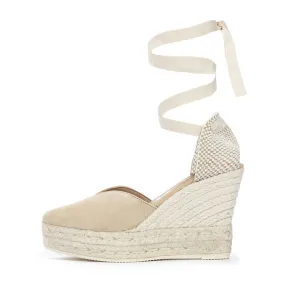 SANDALI HAMPTONS ZEPPATO CON LACCI Donna Beige Champagne