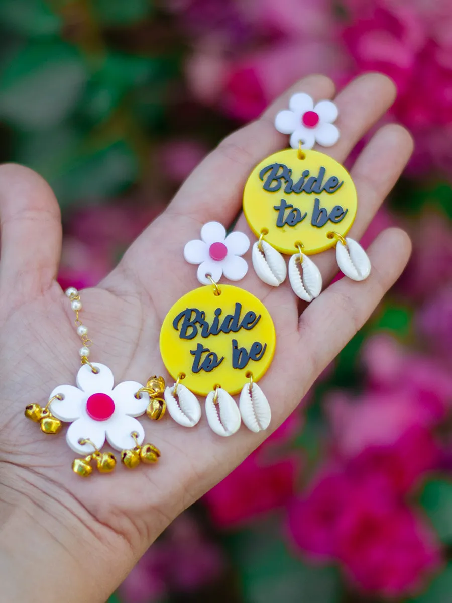 Shell Floral Bride to Be Earrings