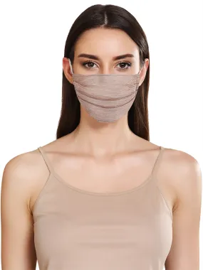 Shiny Lurex Layered Face Mask With Front Pleats