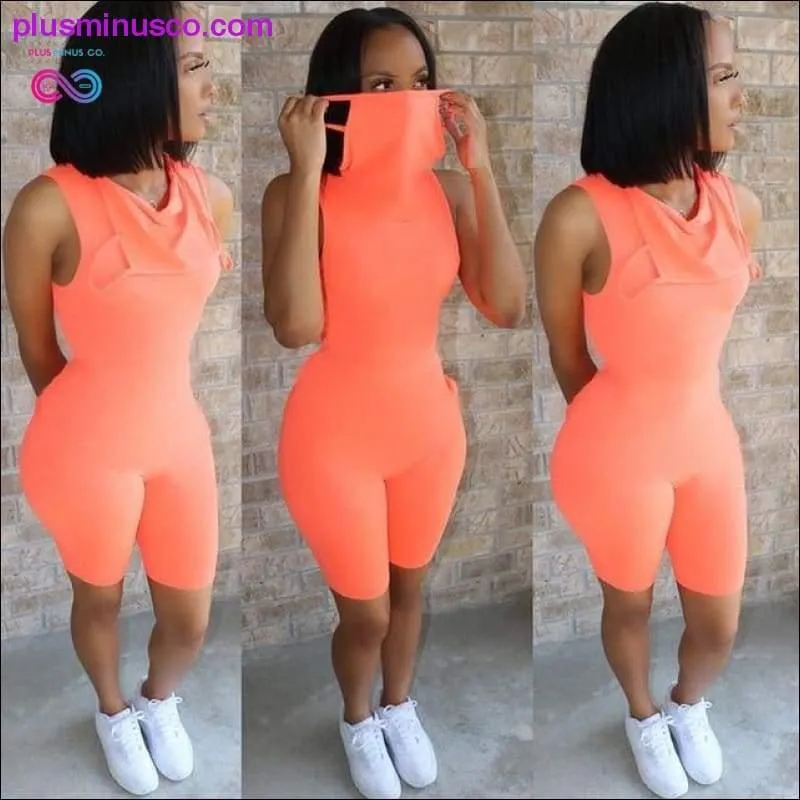 sleeveless sexy bodycon playsuit with mask summer women