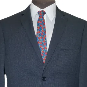 Slim Fit 2 Pants Wool Blend Suit - Blue tic