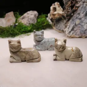 Soap Stone Cat Carving