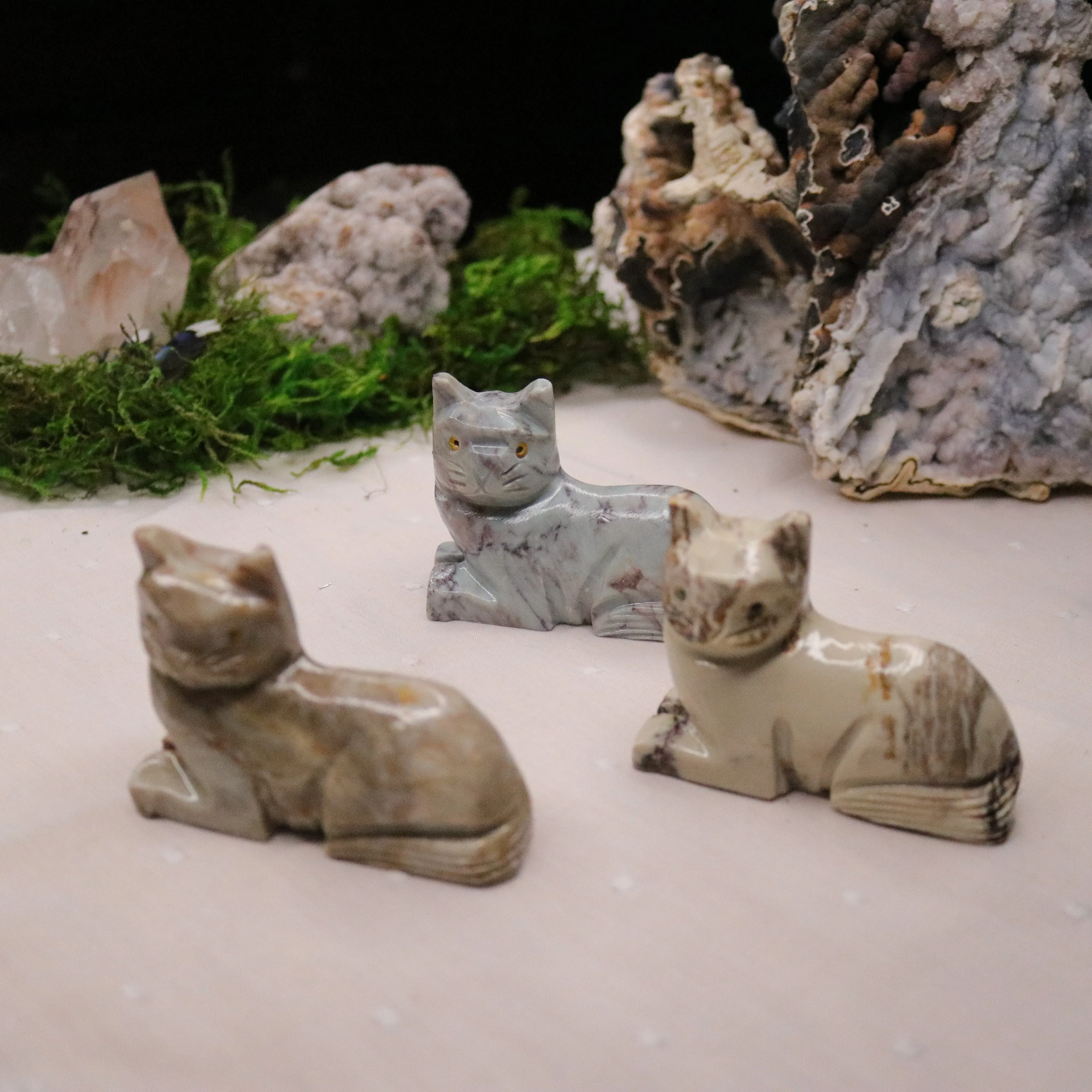 Soap Stone Cat Carving