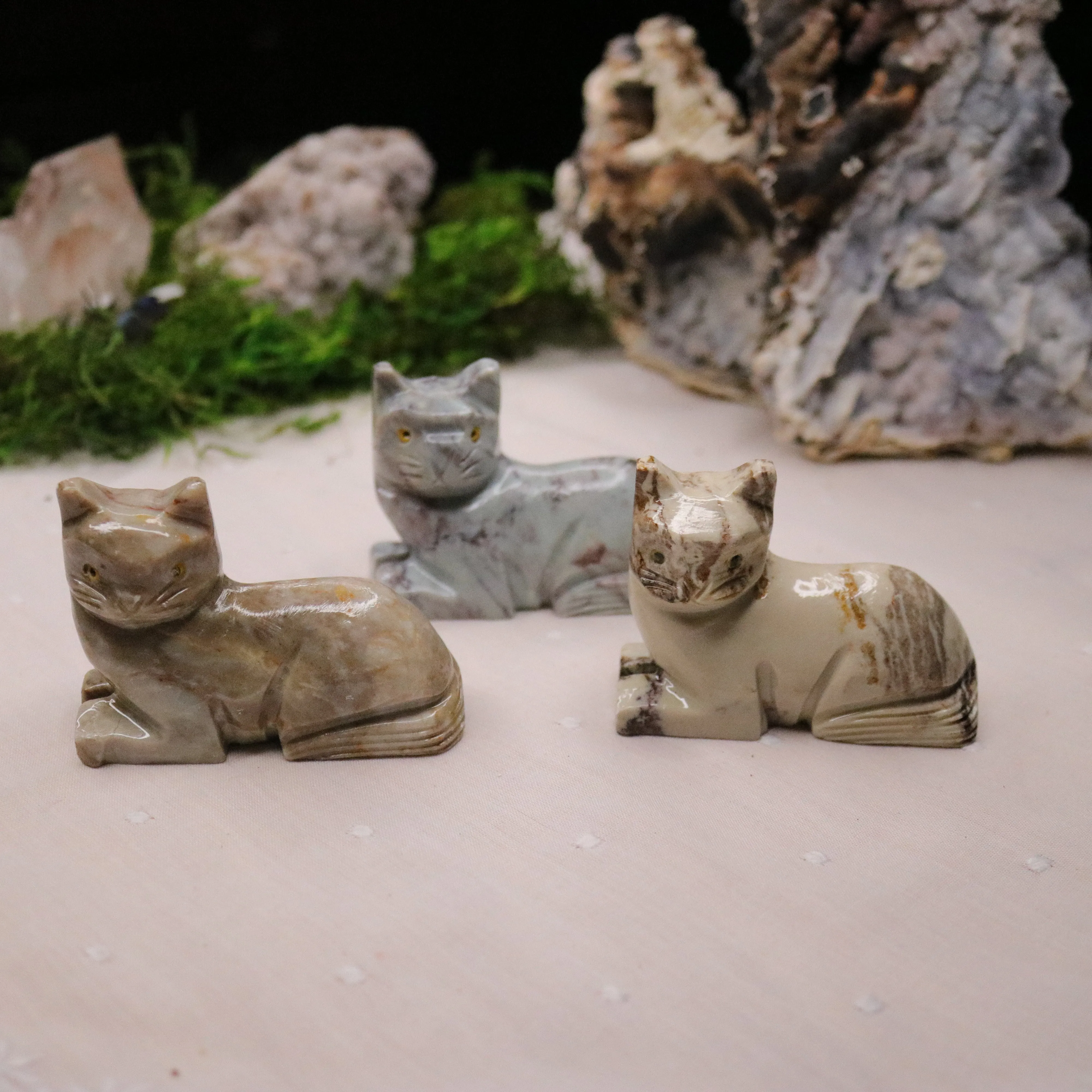 Soap Stone Cat Carving