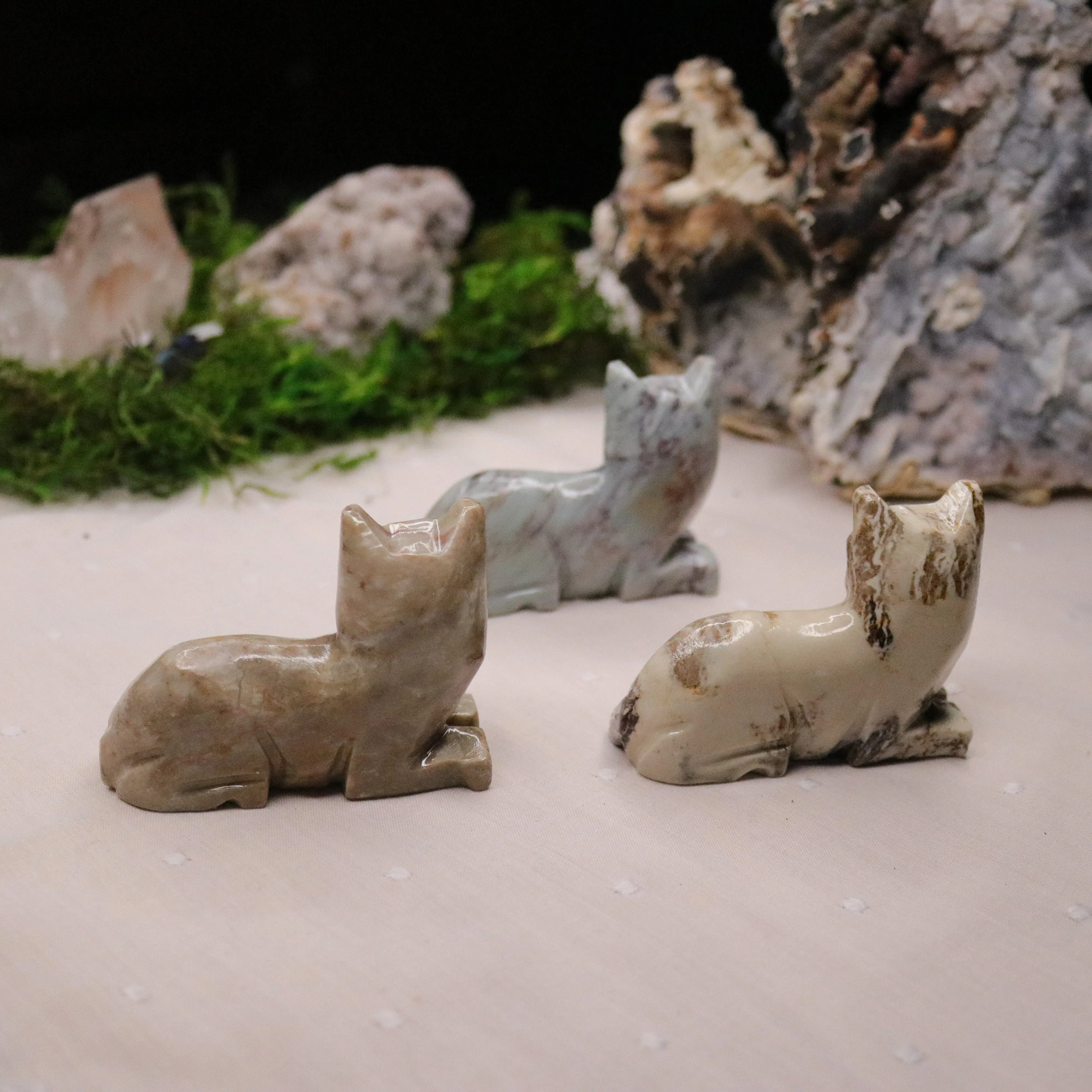 Soap Stone Cat Carving