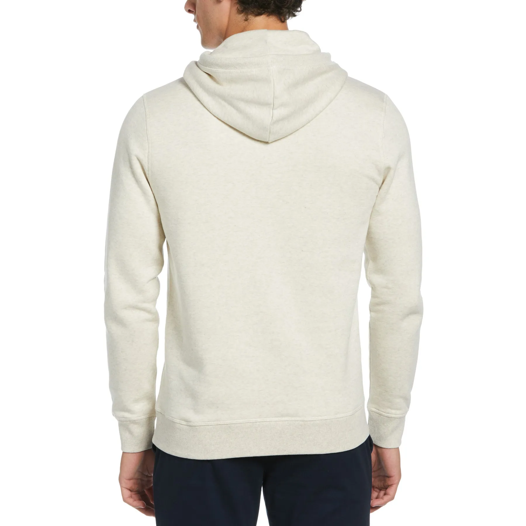 Sticker Pete Pullover Fleece Hoodie In Birch Jasper Heather