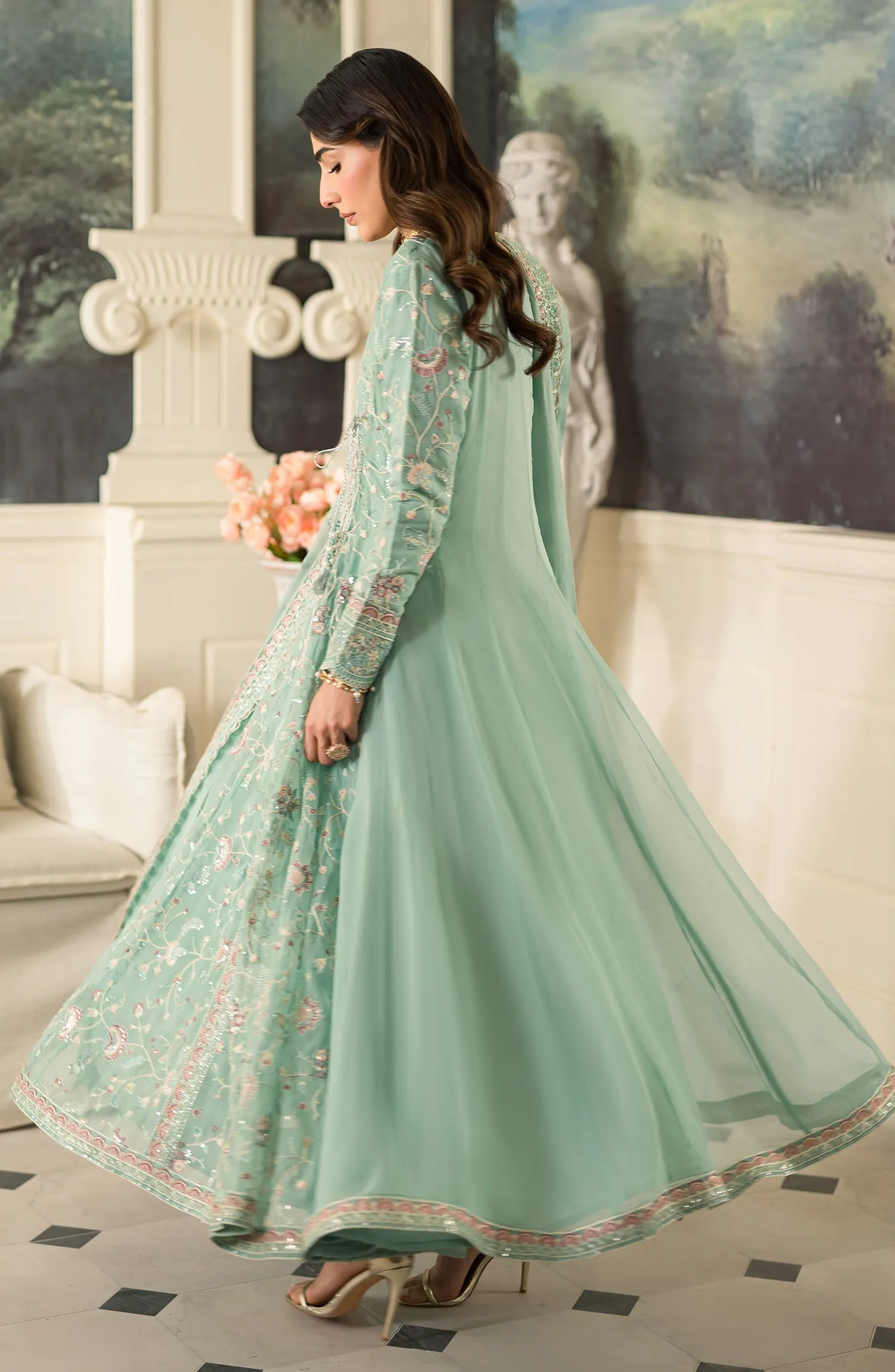 Suave by Emaan Adeel Embroidered Chiffon Unstitched 3Pc Suit - Azlin