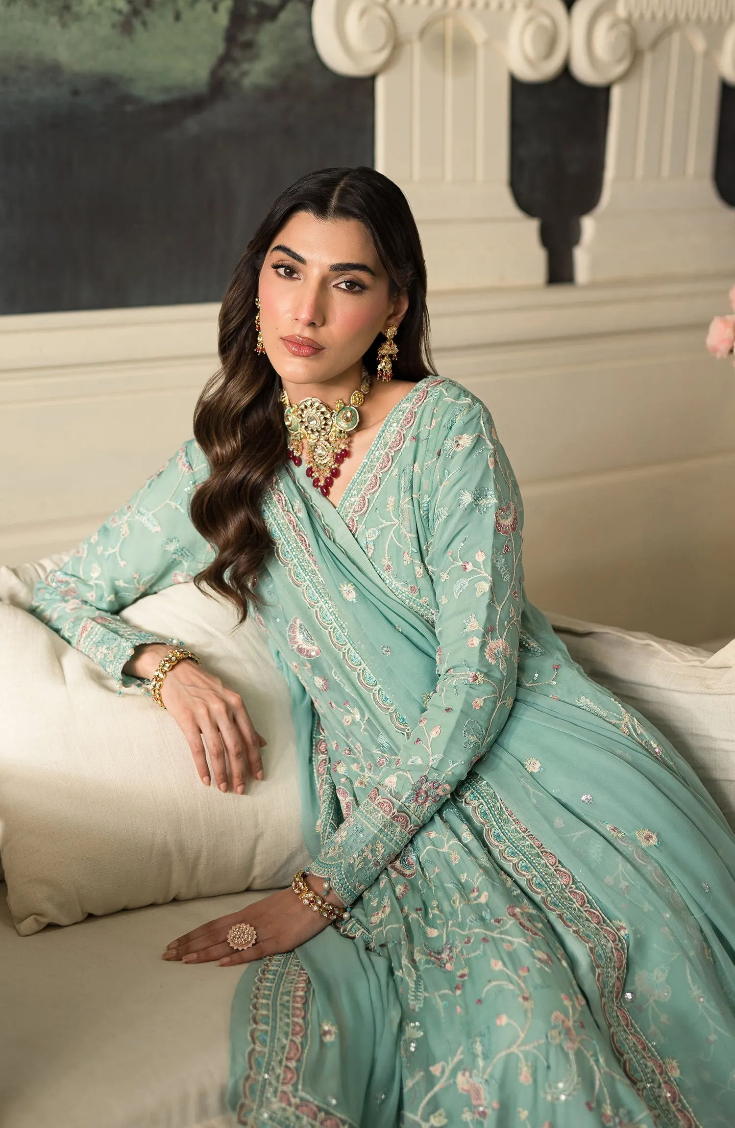 Suave by Emaan Adeel Embroidered Chiffon Unstitched 3Pc Suit - Azlin