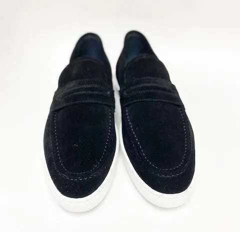 Suede Slip On Loafer Black