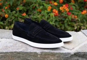 Suede Slip On Loafer Black