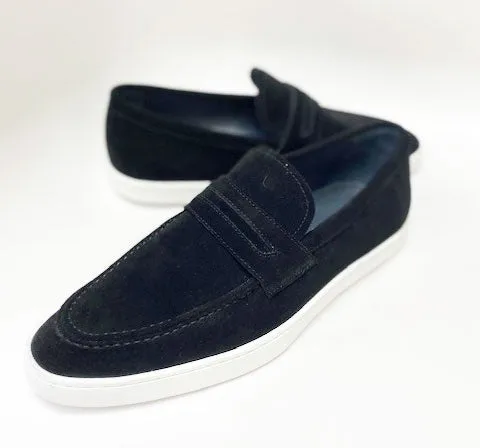 Suede Slip On Loafer Black