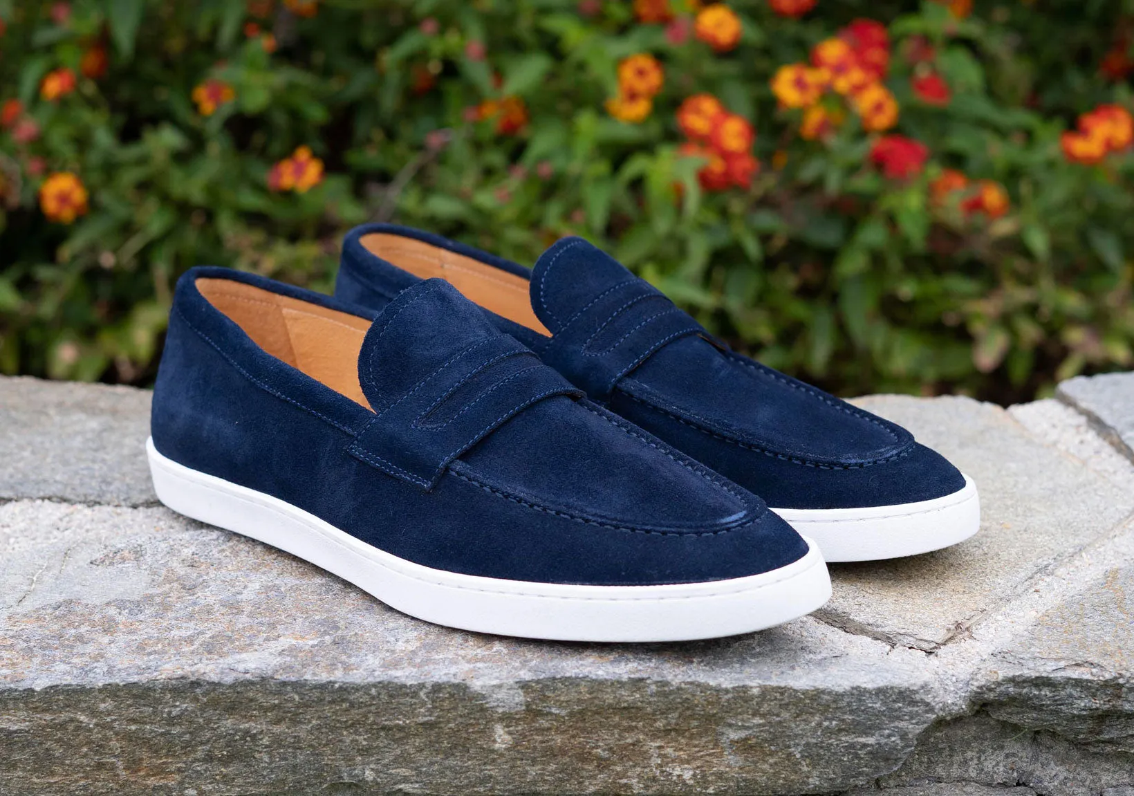 Suede Slip On Loafer Blue