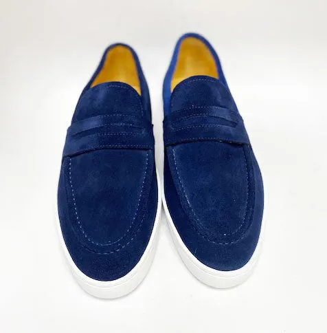 Suede Slip On Loafer Blue