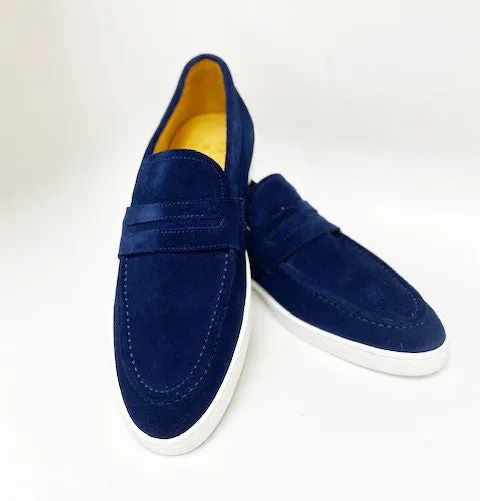 Suede Slip On Loafer Blue