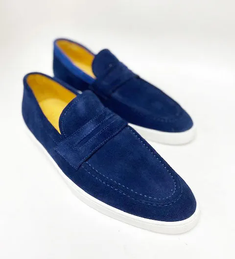 Suede Slip On Loafer Blue