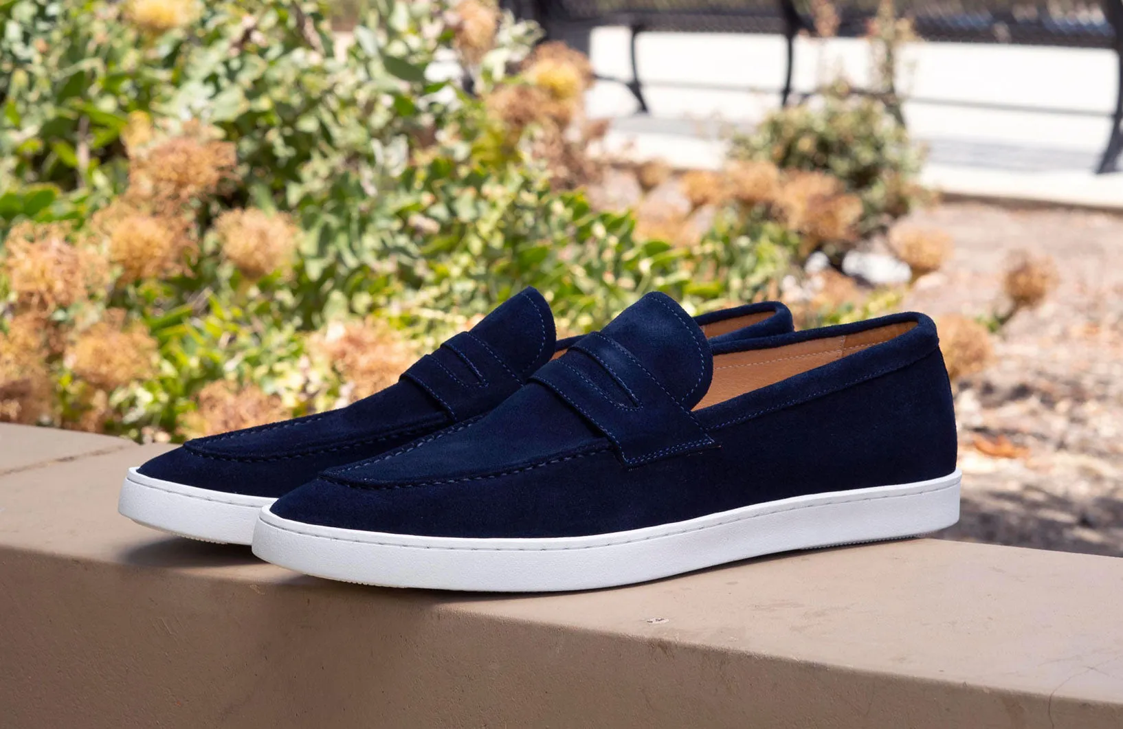 Suede Slip On Loafer Blue