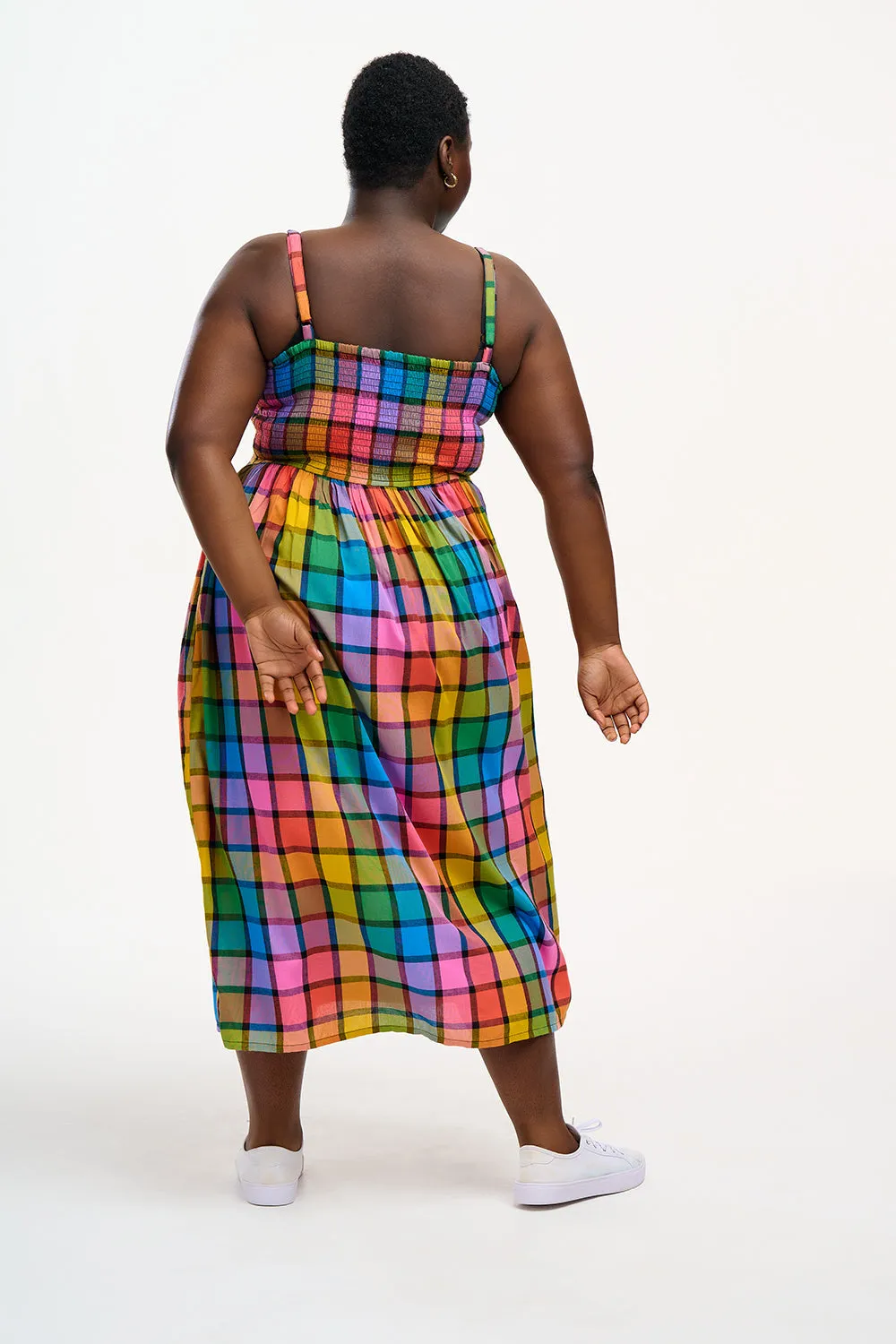 Sugarhill Brighton Denali Summer Rainbow Check Midi Dress