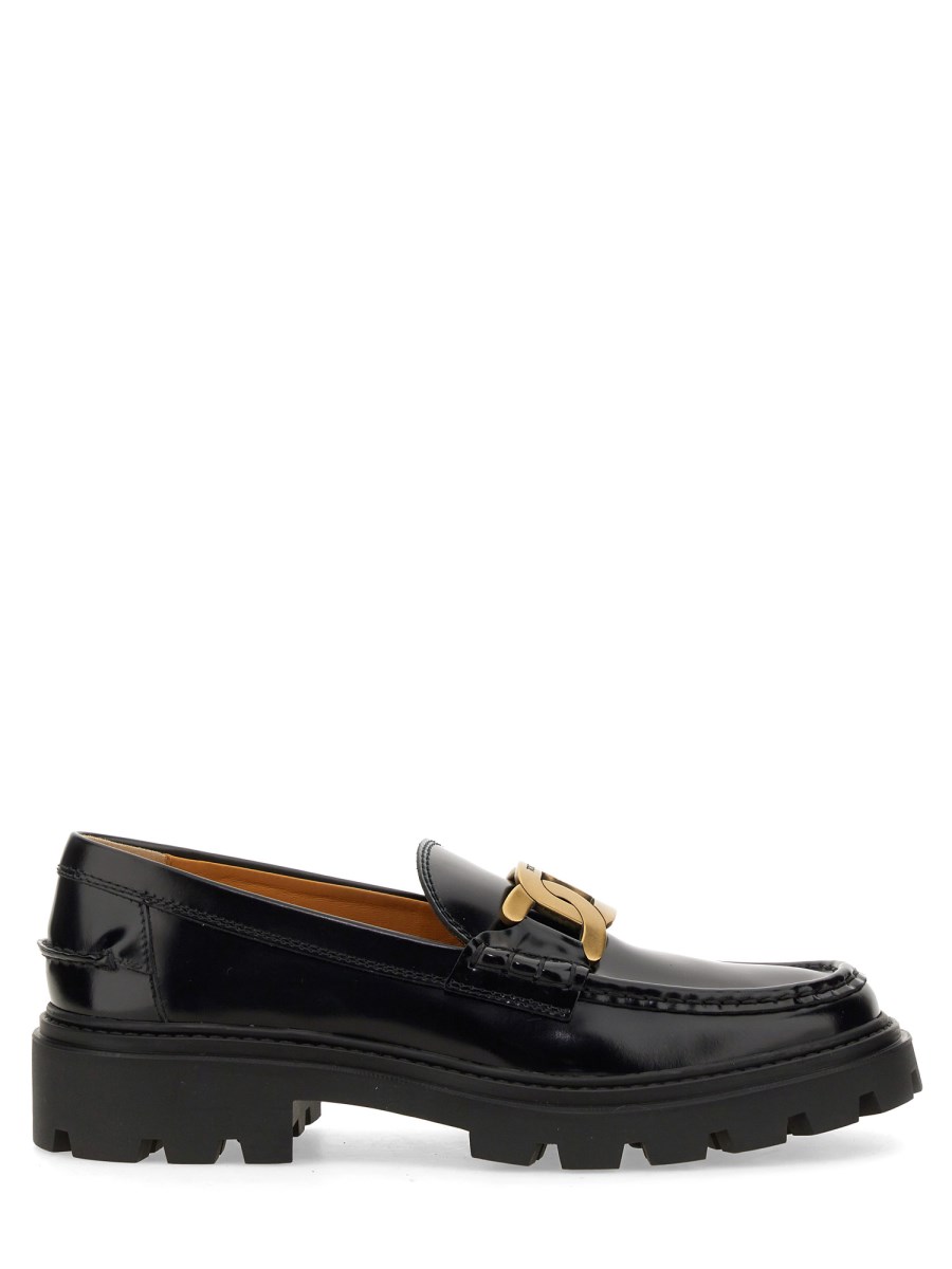 TOD'S    LEATHER LOAFER WITH LOGO