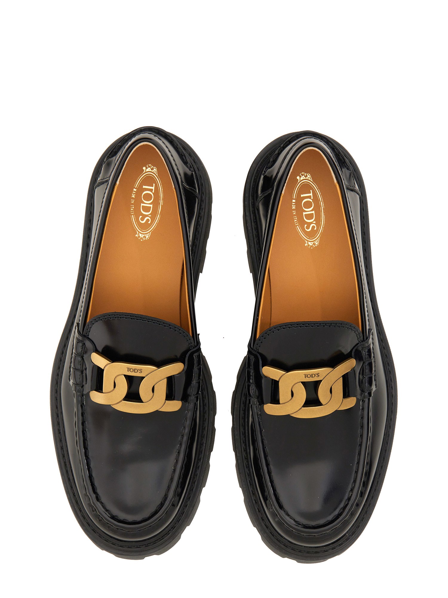 TOD'S    LEATHER LOAFER WITH LOGO