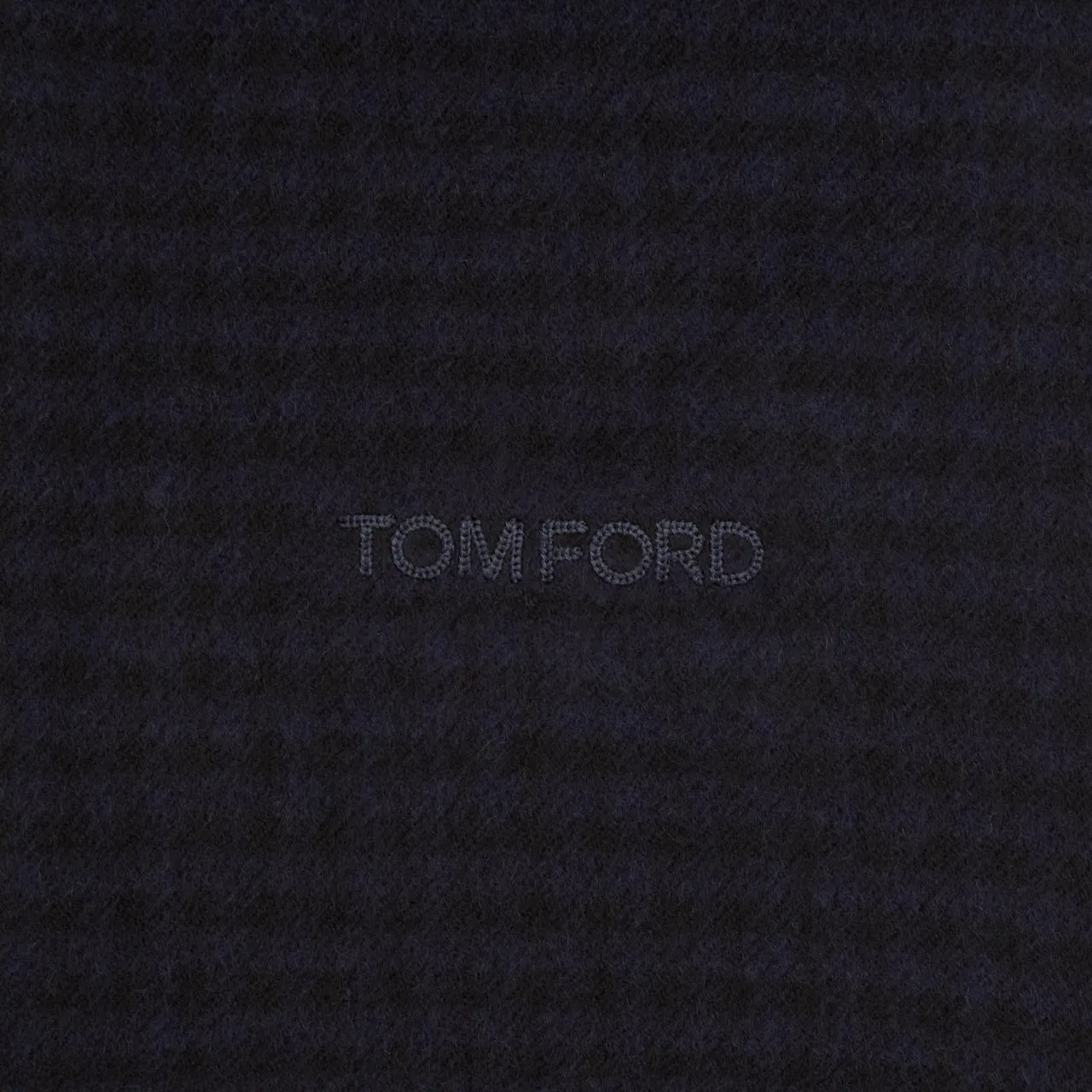 TOM FORD Fringed Check Print Scarf - Navy