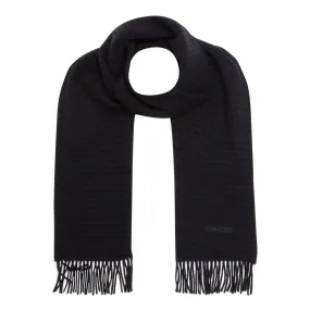 TOM FORD Fringed Check Print Scarf - Navy