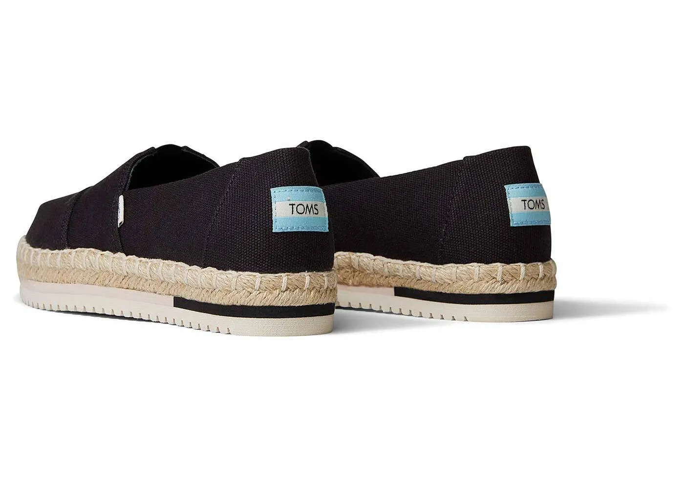 Toms Womens Alpargata Platform Espadrille Black Canvas