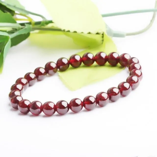 Top 100% AAA Certificate Wine Red Femme Garnet Bracelet for Men and Women