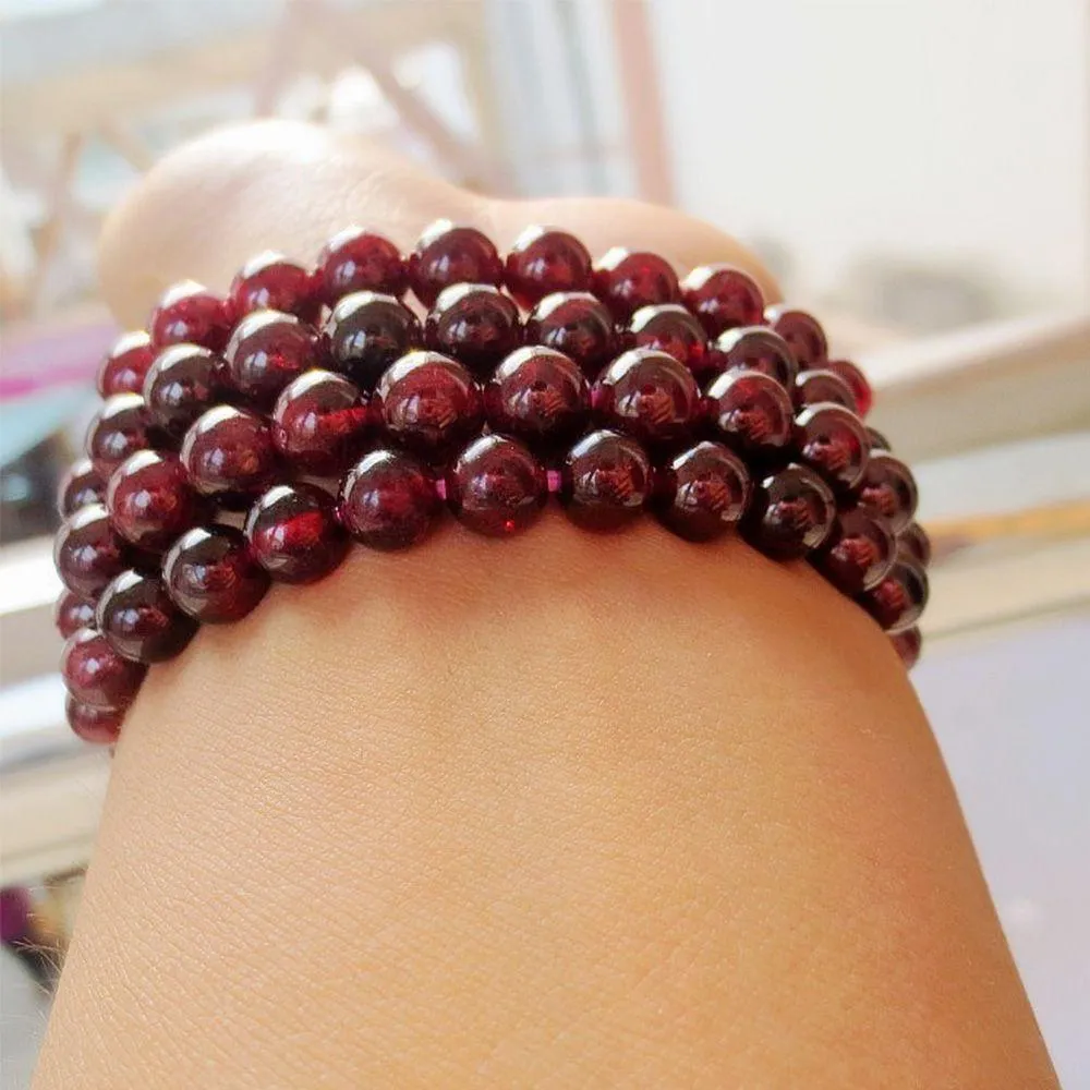 Top 100% AAA Certificate Wine Red Femme Garnet Bracelet for Men and Women