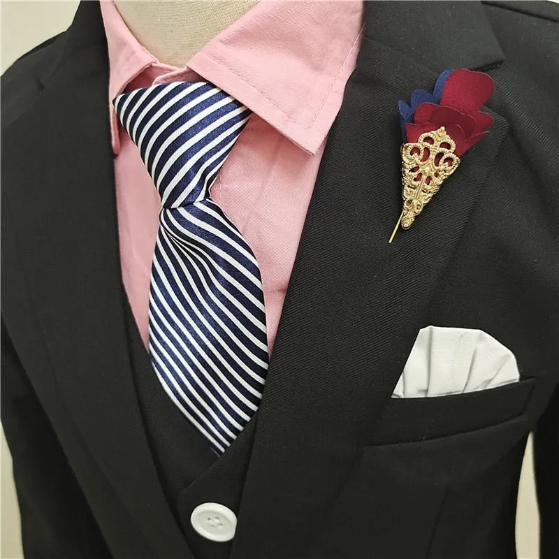 Trajes de Niño Formal Suit For Boys Jacket Vest Pants Bowtie