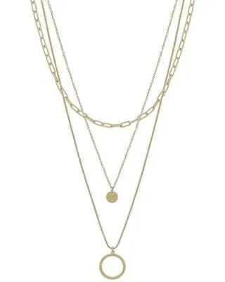 Triple Layer Matte Gold Necklace