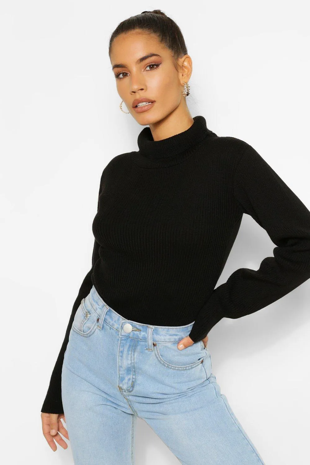 Turtleneck Rib Knit Bodysuit