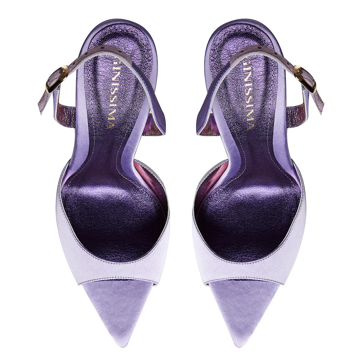 Vicky Lilac Satin Sandals