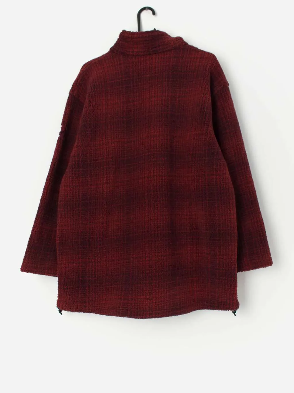 Vintage men’s plaid burg fleece in red – Large