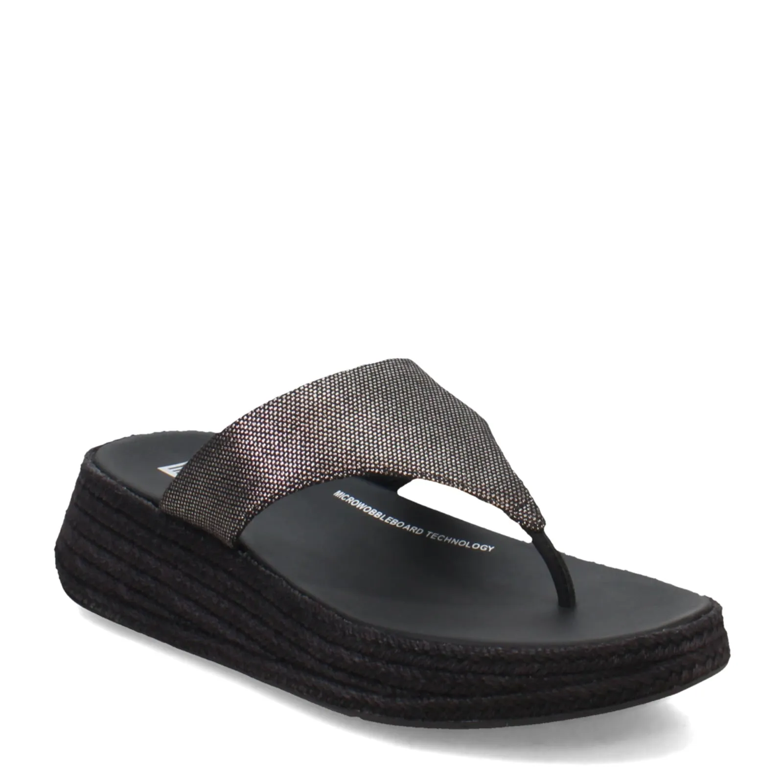 Women's FitFlop, F-Mode Espadrille Glitz Thong Sandal