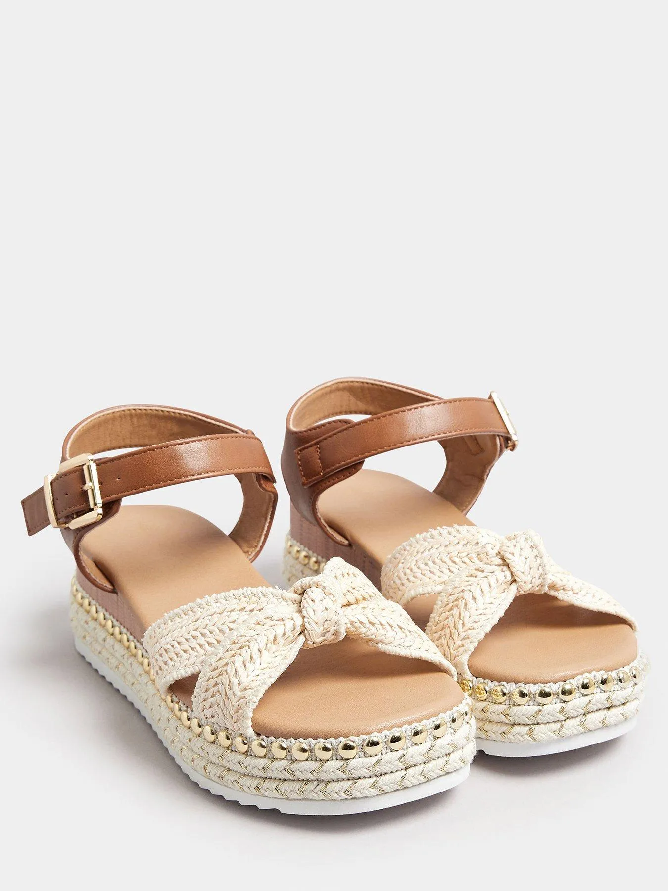 Yours Extra Wide Fit Two Part Espadrille Raffia - Natural