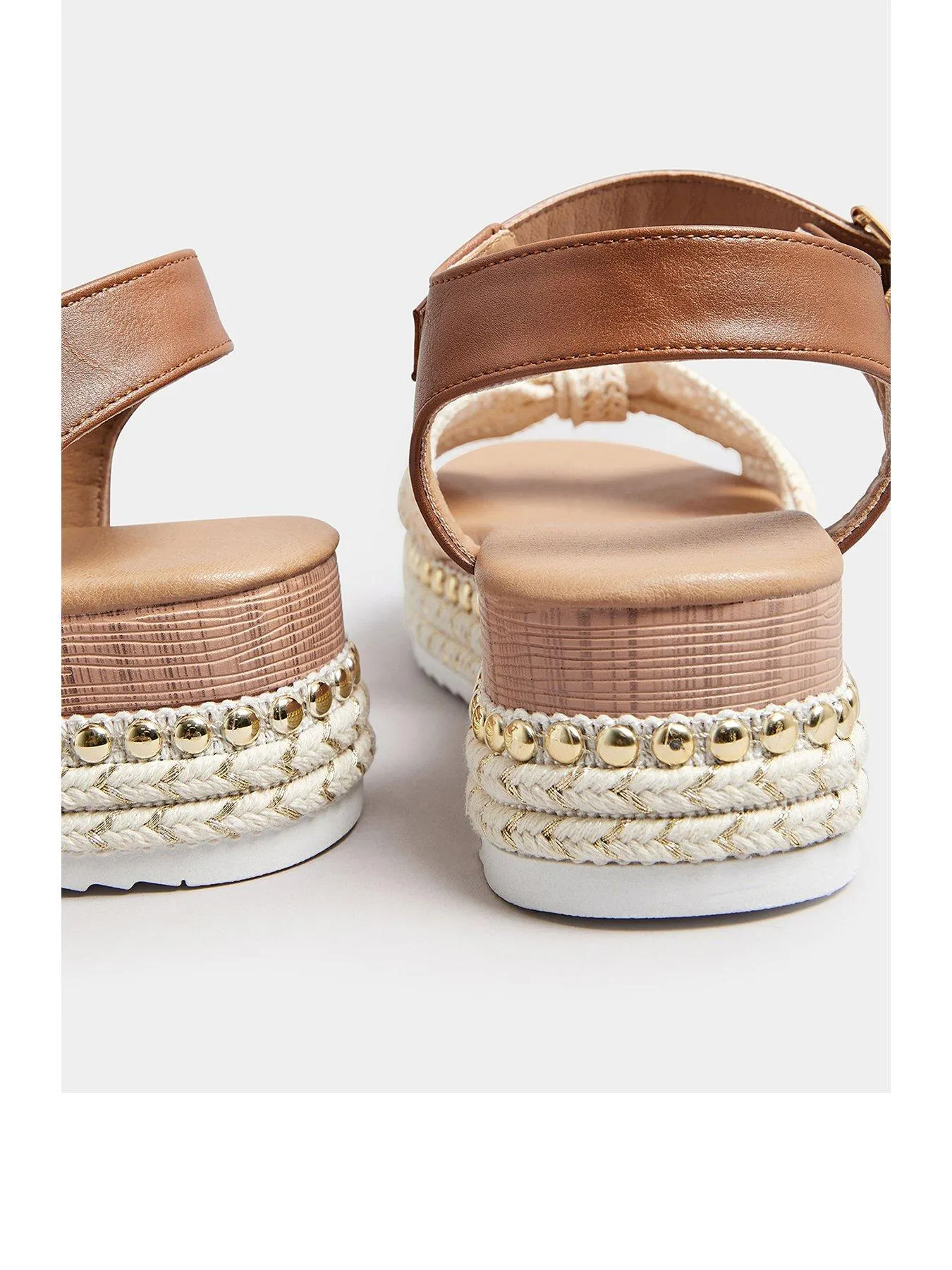 Yours Extra Wide Fit Two Part Espadrille Raffia - Natural